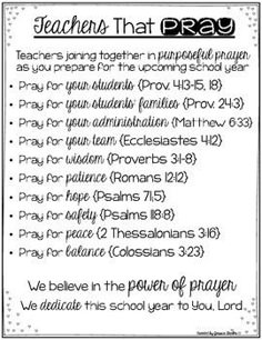 a poster with the words teachers that pray written in black and white ink on it