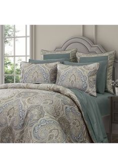 the comforter is made up with paisley patterns