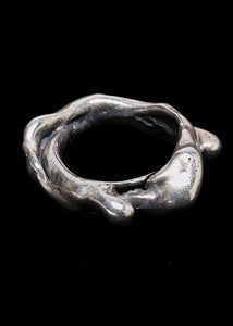 Brutalist Open Ring With Oxidized Finish, Brutalist Oxidized Open Ring Jewelry, Hand Cast Metal Brutalist Jewelry, Brutalist Hand Cast Metal Jewelry, Hand Cast Brutalist Metal Jewelry, Brutalist Oxidized Open Ring, Unique Hand Cast Metal Rings, Brutalist Style Open Ring Jewelry, Brutalist Style Metal Open Ring