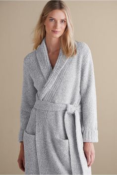 Once you slip on this supremely plush robe, you'll never want to get dressed. It's so cozy and inviting, truly the softest we've ever created. Evoking the feel of a luxurious spa day at home, it's also one of the season's best gifts. Pockets, self-belt. Winter Robes Women, Winter Robes, Plush Robe, Bath Robes For Women, Tunic Leggings, Luxurious Spa, Eyewear Shop, Spa Day At Home, Suede Fashion