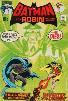 the cover to batman and robin comics, with two different characters in front of them