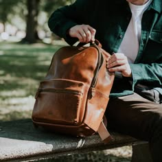 Classic, functional, distinctive. The Walker Leather Backpack checks all the boxes for life’s everyday journeys. Our universal dual-strap pack features premium leather and canvas material, uniting superior quality with timeless style. The primary compartment – accompanied by an easy-access external zipper pocket – offers an efficient storage design complete with laptop sleeve, sewn-in pouch with leather trim, and internal zipper pocket. No matter the place, no matter the plans... the Walker has Classic Waxed Leather Satchel Backpack, Travel Leather Backpack With Vegetable Tanned Leather, Travel Leather Backpack With Vegetable-tanned Leather, Classic Brown Leather Backpack With Waxed Finish, Classic Leather Backpack With Waxed Finish, Luxury Waxed Leather Backpack For Everyday Use, Travel Backpack With Vegetable Tanned Leather And Leather Lining, Classic Leather Backpack With Vegetable Tanned Leather, Classic Leather Backpack For Everyday Carry