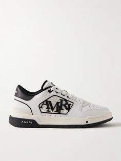 AMIRI upgrades traditional court sneakers with its signature iconography in this 'Classic Low' pair. Detailed with a staggered logo and signature star perforations, they have leather uppers, suede trims and stacked, two-tone rubber soles. Wear them with the label's jeans or track pants. Cycling Accessories, Sneakers For Men, How To Wear Scarves, Casual Blazer, Suede Sneakers, Suede Jacket, Suede Shoes, Mr Porter, Weekender Bag