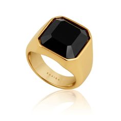 Ora Onyx Ring – Sahira Jewelry Design Onyx Ring, Gold Plated Rings, Onyx Stone, Gold Filled Jewelry, Cz Stone, Steel Water, Semi Precious Gemstones, Soho, Jewelry Care