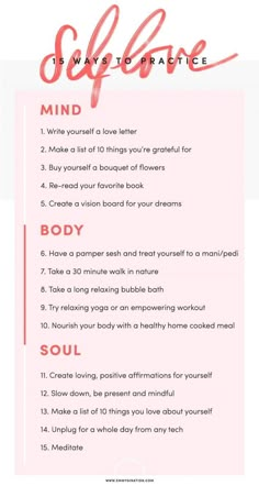 Self Love And Care, Practice Self Love, Self Care Checklist, Self Care Bullet Journal, Self Love Self Care, Loving Yourself, Self Love Affirmations, Self Care Ideas