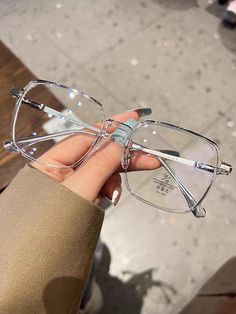 Collar     Embellished   Men Accessories Aesthetic Glasses Frames Korean, Glasses Aesthetic Square, Aesthetic Specs Frames Women, Square Glasses Aesthetic, Cute Prescription Glasses, Korean Glasses Frames, Square Clear Glasses, Trendy Glasses Frames, Big Glasses Frames