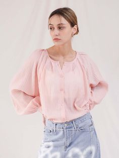 This relaxed peasant blouse is fitted with pleats all around neck. It's versatile to coordinate with any bottoms from skirt and jeans.- Round neck- Button fastenings- Pleat detail- Raglan sleeves- Relaxed fit Skirt And Jeans, Pleated Blouse, Peasant Blouse, Raglan Sleeve, Round Neck, Relaxed Fit, Skirt, Color