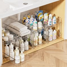 an organized bathroom drawer with lots of toiletries