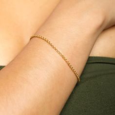 "Something so minimal but so stunning. It can be worn with anything, anytime. Defiantly the perfect go too.  * Nickel free hypoallergenic for sensitive skin * Lightweight, perfect for everyday wear Details :  18k real gold layered on 925 sterling silver width : 2 mm  Length : 6\" - 7.5\" Adjustable" Delicate Bracelet With Adjustable Chain For Everyday, Dainty Adjustable Chain Bracelet For Everyday, Delicate Adjustable Chain Bracelet, Delicate Adjustable Chain Bracelets For Everyday, Delicate Adjustable Chain Bracelet For Everyday, Classic Adjustable Hypoallergenic Chain Bracelet, Minimalist Hypoallergenic Adjustable Gold Bracelet, Dainty Gold Bracelet With Adjustable Chain For Everyday, Simple Adjustable Gold Bracelet With Delicate Chain