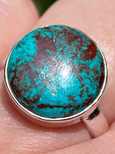 Shattuckite Ring Size 7 - Morganna’s Treasures Energy Frequency Vibration, Prasiolite Ring, Energy Frequency, Ametrine Ring, Chrysocolla Ring, Obsidian Ring, Our Energy, Feather Ring, Hessonite Garnet