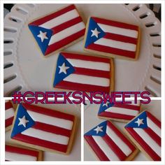 some cookies decorated with the colors of the american flag