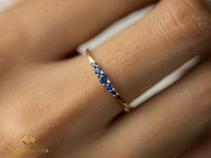 Blue Sapphire Ring 5 Stone Stacking Ring Dainty Stacking | Etsy Minimalist Sapphire Ring, Small Sapphire Ring, Stone Stacking, Minimalist Engagement Ring, Ring Inspo, Ring Sapphire, Pink Sapphire Ring, Blue Sapphire Ring, Half Eternity Ring