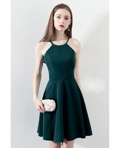 Shop Slim Dark Green Aline Short Party Dress Halter online. All instock with free shipping. Pro since 2009. Grad Dresses Long, Homecoming Dress Short, Green Homecoming Dresses, Short Party Dress, Dress Homecoming, Short Homecoming Dress, Dress Halter, Grad Dresses, Outfit Trends