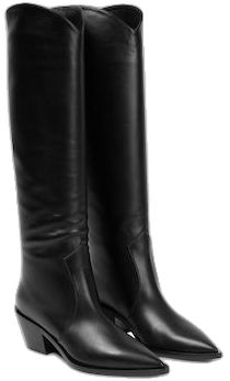 Leather Knee-high Boots For Office, Calf Leather Knee-high Boots With Block Heel For Work, Wide Calf Knee-high Calf Leather Boots For Office, Wide Calf Calf Leather Knee-high Boots For Office, Sleek Calf Leather Knee-high Boots For Work, Sleek Calf Leather Knee-high Boots With Square Toe, Calf Leather Knee-high Boots, Leather Knee-high Boots For Work, Leather Knee High Boots