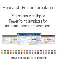 the powerpoint poster presentation is displayed in multiple colors