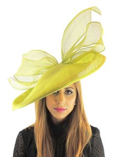 Wasabi Lime Green Barn Owl Fascinator Hatinator Hat for - Etsy Chic Fitted Fascinator With Flat Brim, Yellow Wide Brim Fascinator, Fitted Summer Costume Hats And Headpieces For Church, Summer Brimmed Fascinator, Fitted Fascinator With Curved Brim, Green Top Hat For Summer Church Events, Fitted Short Brim Fascinator, Fitted Yellow Summer Fascinator, Yellow Fitted Summer Fascinator