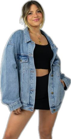 Classic Oversized Denim Jacket For Streetwear, Trendy Oversized Denim Jacket With Pockets, Classic Oversized Denim Jacket With Pockets, Oversized Light Wash Outerwear For Everyday, Everyday Oversized Light Wash Outerwear, Oversized Light Wash Outerwear, Classic Oversized Denim Jacket, Light Wash Oversized Outerwear With Pockets, Trendy Relaxed Fit Medium Wash Outerwear