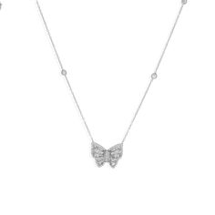 Sterling Silver and CZ Butterfly Pendant Necklace - Alexandra Marks Jewelry Kendra Scott Butterfly Necklace Silver, Butterfly Necklace Silver, Sideways Initial Necklace, Silver Chandelier Earrings, Butterfly Necklace Gold, Gold Earrings Wedding, Bezel Necklace, Trendy Necklace, Cz Necklace