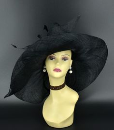 Black Derby Hat, Elegant Wide Brim Fedora, Black High Crown Hat For Races, Formal Fedora Sun Hat For Kentucky Derby, High Crown Boater Hat For Church, Formal Adjustable Wide Brim Hat, Adjustable Wide Brim Costume Hats For Church, Elegant Short Brim Fedora For Kentucky Derby, Wide Brim Adjustable Hats For Formal Occasions