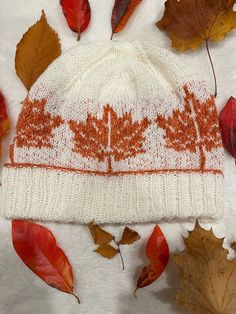 "This handmade beanie is perfect for the fall. Adult small size fits a head circumference between 20\" and 23\" (50.8 cm to 58.42 cm) and the Adult large fits a head circumference between 24\" and 26\" (61 cm to 66 cm). This hat is machine washable." Handmade Beanies, Fall Leaf, Bunny Plush, Skull Cap Beanie, Head Circumference, Skull Cap, Cutie Patootie, The Fall, Autumn Leaves