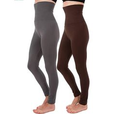 Kuda Moda 2-Pack Women's High Waist Tummy Control Winter Warm Fleece Lined Leggings Stay cozy and stylish with Kuda Moda Women's High Waist Tummy Control Winter Warm Fleece Lined Leggings. These full-length thermal pants feature a thick brushed interior that ensures maximum warmth and comfort. The footless design pairs perfectly with almost any type of shoes, making them a versatile addition to your winter wardrobe. Size: One S/M/L.  Color: Brown.  Gender: female.  Age Group: adult. Compression Top, Casual Pants Style, Fleece Lined Leggings, Thermal Pants, Lined Leggings, Thermal Leggings, Fleece Leggings, Winter Leggings, Brown Outfit