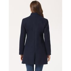 This long overcoat featuring a stand collar and single-breasted design adds a feminine and elegant feel to your winter look. The coat is spun from soft fabric and fully lined, which is comfortable for all-day wear with big slant pockets. A unique stand collar makes this regular outerwear more beautiful. It's a good choice for winter and cold fall. No matter what look you slip it over, this winter coat adds a layer of warmth and finishes the refined, warm, and effortless day-to-night look. Winter Overcoat, Long Overcoat, Wool Peacoat, Pea Coat, Night Looks, Pea Coats, Chic Woman, Winter Looks, Casual Fits