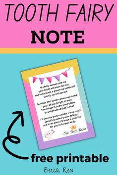 the tooth fairy note printable for kids to use on their own wallpapers