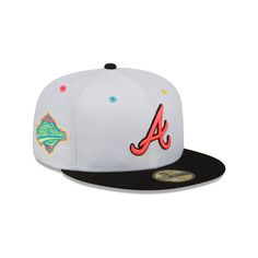 Show off your Atlanta Braves fandom by picking up this Neon Eye 59FIFTY fitted hat from New Era. It features the team's iconic logo embroidered on the front and a side patch that commemorates one of many great moments in the franchise's history. The multi-color eyelets add exciting pops of color all around, so you can represent the Atlanta Braves in a way that you never have before.Show off your Atlanta Braves fandom by picking up this Neon Eye 59FIFTY fitted hat from New Era. It features the te Iconic Logo, Fitted Hat, Atlanta Braves, World Series, Fitted Hats, Logo Embroidered, New Era, Atlanta, Color Pop