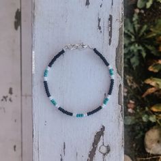 BLUE MOON BRACELET Beaded Boho/western Bracelet White | Etsy Southwestern Style Blue Beaded Bracelets For Beach, Western Seed Bead Bracelets, Handmade Blue Western Jewelry, Handmade Southwestern Blue Bracelets, Southwestern Blue Beaded Bracelet, Western Bracelets, Moon Bracelet, Boho Choker, Hippie Vibes