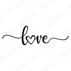 the word love is drawn in black ink on a white background