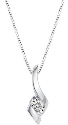 Sirena Diamond Swirl Pendant Necklace in 14k White Gold (1/10 ct. t.w.) White Gold Fine Jewelry With Tension Setting, Modern Twist Jewelry With Diamond Accents, Elegant Spiral Sterling Silver Jewelry, Elegant Silver Spiral Jewelry, Elegant Spiral Jewelry For Gifts, Diamond Jewelry With Tension Setting And Modern Twist, Modern Diamond Jewelry With Tension Setting, Modern Twist Diamond Jewelry With Tension Setting, Elegant Sterling Silver Spiral Necklace