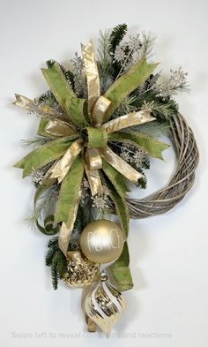 a christmas wreath hanging on the wall