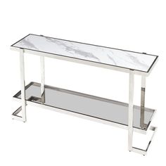 Sagebrook Home Contemporary Metal/marble Glass Contemporary Console Table, Marble Finish, Glass Console Table, Glam Style, Sofa Tables, Marble Granite, Accent Furniture, White Marble, Console Table