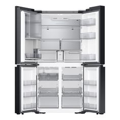 an open refrigerator with its doors wide open