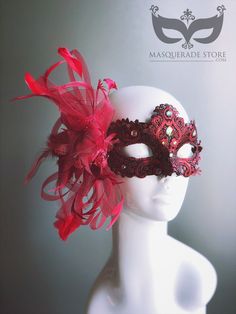 This stunning woman's feather mask is embellished with iridescent stones. This masquerade mask can be worn to any special event to complete and elevate your attire.  S H I P P I N G  -   Processed same day or within 24 hours.  1-2 day guaranteed delivery services are offered, add items to the cart, and click on the shipping tab for rates.  Pls leave a check-out note with your need date & contact number (especially for expedited and custom orders)    Msg for delivery time frames (Include your sta Masquarade Mask, Red Masquerade Mask, Red Masquerade, Masquerade Mask Women, Elegant Face Mask, Mask Embroidery, Masquerade Ball Mask, Halloween Ball, Feather Mask