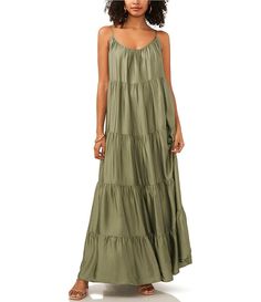 Vince Camuto Crew Neck Sleeveless Maxi A-Line Dress | Dillard's Winter Outfits Fashion, Dress Outfit Summer, Discover Your Style, Summer Outfits For Women, Cami Maxi Dress, Outfits For Spring, Spaghetti Strap Maxi Dress, Amazon Favorites, Trendy Outfit Ideas