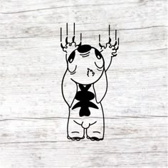 an image of a cartoon character on a wood background