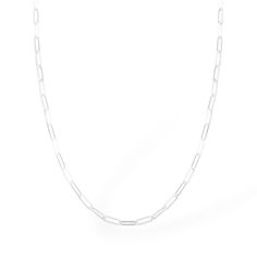 Giorgia Link Chain Necklace - Sterling Silver Modern White Necklace With Cable Chain, Modern White Chain Necklace For Everyday, Minimalist White Box Chain Necklace, Modern White Chain Necklace, White Sterling Silver Snake Chain Necklace, Modern White Chain Necklace With Adjustable Chain, Everyday Silver Link Chain Necklace, White Link Necklace With Silver Chain, White Silver Link Chain Necklace