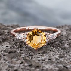 Citrine ring is said to bring joy and prosperity. Unique hexagon cut citrine stone, now you have another dainty ring gift for November born friends. ► FEATURES; Center Stone: 2 Carats hexagon Cut Natural Citrine Side Stone: 0.2 Carats Moissanite,5A, VVS Clarity, Silver ring will have CZ side stones. Shank width: 1.7mm The stones of the ring can be replace with other different kinds of gemstone such as morganite, aquamarine, amethyst, citrine, white CZ, opal, moissanite, alexandrite, moss agate, Octagon Topaz Ring As A Gift, Octagon Topaz Ring Gemstone Gift, Octagon Topaz Ring Gift, Octagon Shaped Topaz Ring Gift, Promise Ring With Citrine Birthstone, Citrine Birthstone Ring With Gemstone For Promise, Citrine Gemstone Birthstone Ring For Promise, Gold Octagon Citrine Ring, Citrine Birthstone Ring With Prong Setting As Gift