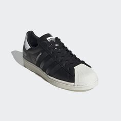 Superstar Core Black and Off White Shoes | adidas US Adidas Ultraboost Dna, Superstar Shoes, Adidas Shoes Superstar, Black Shoes Men, Superstars Shoes, Purple Sneakers, Off White Shoes, Black Core, Adidas Originals Superstar