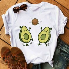 Kawaii Cartoon Avocado Short Sleeve T-shirt · peanuts · Online Store Powered by Storenvy Cute Avocado Shirt, Cheap Sweet Cartoon Print Tops, Cheap Cartoon Print Character Tops, Women's Cheap Shirt With Cartoon Print, Cheap Cartoon Print Tops For Playwear, Cheap Cartoon Print Shirt For Spring, Cute Cheap T-shirt With Cartoon Print, Cheap Women's Cartoon Print T-shirt, Cheap Cartoon Style Top For Summer