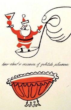 an old fashioned christmas card with santa clause on it