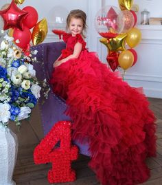 Red Flower Girl Dress tulle dress with train birthday girl dress red tulle dress low high dress red Girls Red Dress, Red Tulle Dress, Red Flower Girl, Red Flower Girl Dresses, Kids Formal, Hollywood Theme, Girl Tutu, Rustic Flower