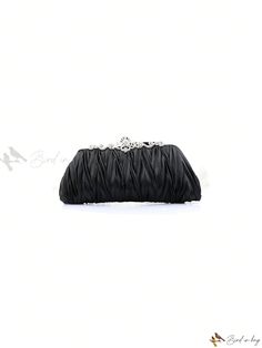 Bird in Bag - Sophisticated Satin Fabric Clutch Bag for Women - Elegant Hardbox Evening Bag with Exquisite Diamond Embellishments, Perfect for Dresses, Cheongsams, and Formal Occasions Elegant Black Handheld Pouch, Elegant Black Party Pouch, Black Handheld Pouch For Formal Occasions, Elegant Black Handheld Clutch, Elegant Formal Pouch, Fabric Clutch, Envelope Bag, Evening Attire, Bird In Bag