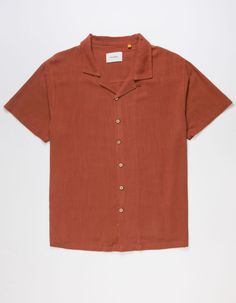 The Critical Slide Society Ernie Resort Shirt. Solid Color Button-Up Shirt. Camp Collar. Short Sleeve. Clamp Label At Hem. 70% Cotton 30% Linen. Hand Wash. Imported. Flannel Sweatshirt, Graphic Trends, Resort Shirt, Camp Shirt, Cargo Skirt, Open Knit Sweater, Sweaters And Jeans, Corduroy Jacket, Women Trends