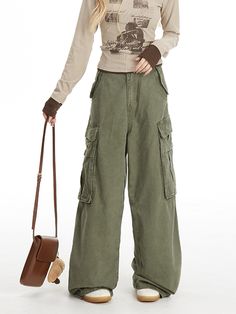 These high-waisted straight-leg pants are designed to flatter your figure by concealing and slimming your silhouette. The pants feature functional cargo pockets, adding a stylish and practical touch to the overall design.     Please note that the price includes one pair of pants only. SizeSMLXL2XLWaist6872768084Hips102106110114118Length104106108110112 Trendy Full-length Khaki Cargo Pants, Trendy Full Length Khaki Cargo Pants, High Waisted Cargo Pants With Flap Pockets For Workwear, High Waist Fall Cargo Pants With Flap Pockets, Fall High Waist Cargo Pants With Flap Pockets, High-waist Cargo Pants With Multiple Pockets For Fall, Fall Straight Cargo Jeans With Pockets, Straight Cargo Jeans With Pockets For Fall, Khaki Straight Leg Pants With Flap Pockets