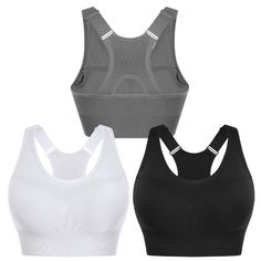 PRICES MAY VARY. High Elastic Material: The Supportive sports bras for women adjustable is made of moisture wicking,lightweight,soft fabric. The medium and high support sports bra has high impact and breathable features ot keep you dry and comfortable during your workout while maintaining a perfect bust shape Adjustable Straps: This adjustable sports bra comes with upgraded adjustable straps that reduce bouncing and are designed for a customized fit;whether you need more lift,extra support,or se Best Sports Bras, Supportive Sports Bras, Sport Bras, Bra For Women, High Intensity Workout, Seamless Sports Bra, Padded Sports Bra, Yoga Bra, Running Tops