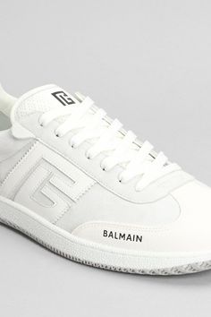 Swan Sneakers In Grey Suede Luxury Sports Sneakers With Logo Print, Designer Sports Sneakers With Embossed Logo, Luxury Logo Print Sneakers For Sports, Luxury Sports Sneakers With Logo Detail, Designer Sneakers For Sports With Branded Heel Counter, Designer Custom Sneakers For Sports With Branded Heel, Balmain Jeans, Balmain Men, Barbour Steve Mcqueen