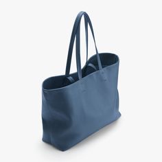 Women's Classic Easy Tote Bag in Indigo | Size: CLASSIC | Pebbled Leather by Cuyana | Women's Classic Easy Tote Bag in Indigo | Size: CLASSIC | Pebbled Leather by Cuyana Tote Organizer Insert, Easy Tote Bag, Tote Insert, Small Leather Accessories, Classic Leather Tote, Interior Organization, Small Zipper Pouch, Tote Organization, Leather Industry