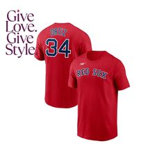 in stock Nike Short Sleeve T-shirt For Baseball Season, Red Short Sleeve Fan Gear T-shirt, Red Nike Tops For Sports Season, Red Short Sleeve T-shirt For Fan Gear, Red Fan Gear T-shirt Short Sleeve, Red Nike Tops With Team Spirit, Red T-shirt With Team Logo For Sports Season, Red Pre-shrunk T-shirt For Sports Season, Red Letter Print T-shirt For Sports Season